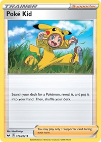 Poke Kid 173/202 Sword & Shield Base Set Reverse Holo Pokémon card