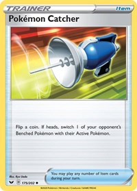 Pokemon Catcher 175/202 Sword & Shield Base Set Reverse Holo Pokémon card