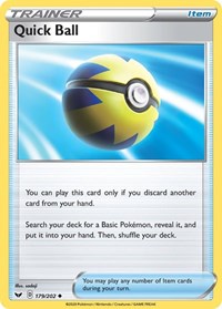 Quick Ball 179/202 Sword & Shield Base Set Reverse Holo Pokémon card
