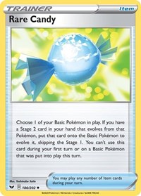 Rare Candy 180/202 Sword & Shield Base Set Reverse Holo Pokémon card