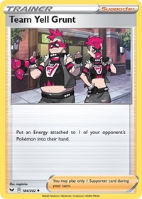 Team Yell Grunt 184/202 Sword & Shield Base Set Reverse Holo Pokémon card