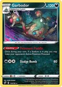 Garbodor 118/192 · Reverse Holo