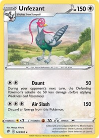 Unfezant 145/192 · Reverse Holo