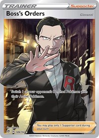 Boss's Orders Full Art 189/192 Rebel Clash Pokémon card