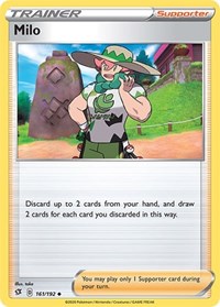 Milo 161/192 Rebel Clash Reverse Holo Pokémon card