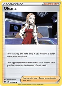 Oleana 163/192 Rebel Clash Reverse Holo Pokémon card