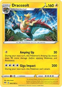 Dracozolt 065/189 · Reverse Holo