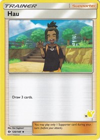 Hau (#13 Pikachu Stamped) 120/149 Battle Academy Pokémon card