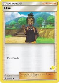 Hau (#33 Pikachu Stamped) 120/149 Battle Academy Pokémon card