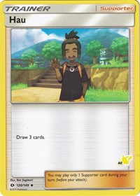 Hau (#42 Pikachu Stamped) 120/149 Battle Academy Pokémon card