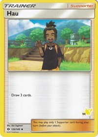 Hau (#54 Pikachu Stamped) 120/149 Battle Academy Pokémon card