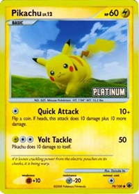 Pikachu [Platinum] 070/100 · Reverse Holo