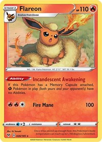 Flareon 026/185 · Reverse Holo