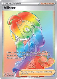 Allister Secret 192/185 Vivid Voltage Pokémon card