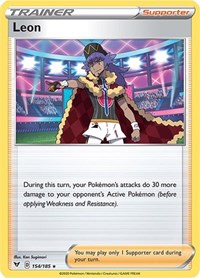 Leon 154/185 Vivid Voltage Reverse Holo Pokémon card