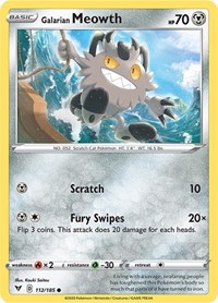 Galarian Meowth 112/185 · Reverse Holo