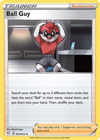 Ball Guy 057/072 Shining Fates Reverse Holo Pokémon card