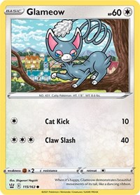 Glameow 115/163 · Reverse Holo