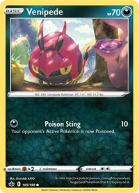 Venipede 105/198 · Reverse Holo