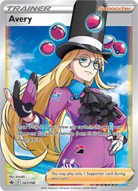 Avery Full Art 187/198 Chilling Reign Pokémon card