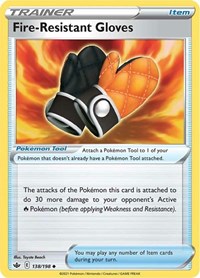 Fire-Resistant Gloves 138/198 Chilling Reign Reverse Holo Pokémon card