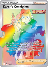 Karen's Conviction Secret 216/198 Chilling Reign Pokémon card