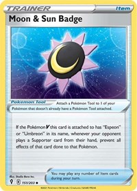 Moon & Sun Badge 151/203 Evolving Skies Reverse Holo Pokémon card