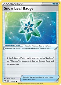 Snow Leaf Badge 159/203 Evolving Skies Reverse Holo Pokémon card
