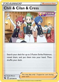 Chili & Cilan & Cress 227/264 Fusion Strike Reverse Holo Pokémon card