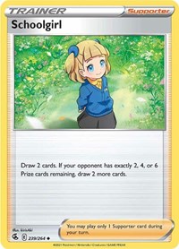 Schoolgirl 239/264 Fusion Strike Reverse Holo Pokémon card