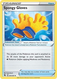 Spongy Gloves 243/264 Fusion Strike Reverse Holo Pokémon card