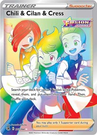 Chili & Cilan & Cress Secret 273/264 Fusion Strike Pokémon card