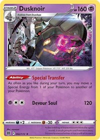 Dusknoir 062/172 · Reverse Holo