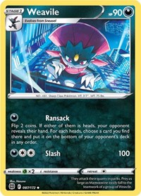 Weavile 087/172 · Reverse Holo