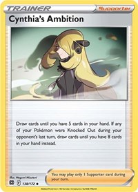 Cynthia's Ambition 138/172 Brilliant Stars Reverse Holo Pokémon card
