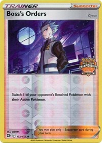 Boss's Orders [Cyrus] (Regional Championships) 132/172 League & Championship Cards Reverse Holo Pokémon card