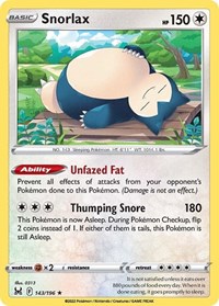 Snorlax 143/196 · Reverse Holo