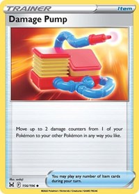 Damage Pump 156/196 Lost Origin Reverse Holo Pokémon card