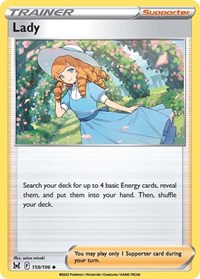Lady 159/196 Lost Origin Reverse Holo Pokémon card