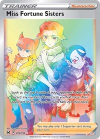 Miss Fortune Sisters Secret 209/196 Lost Origin Pokémon card