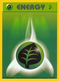 Grass Energy 127/130 Base Set 2 Pokémon card