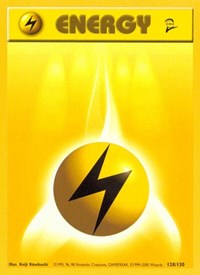 Lightning Energy 128/130 Base Set 2 Pokémon card