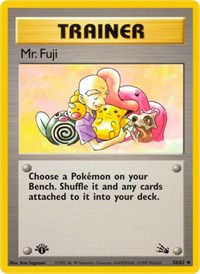 Mr. Fuji 58/62 Fossil 1st Edition Pokémon card