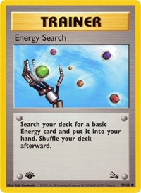 Energy Search 59/62 Fossil 1st Edition Pokémon card
