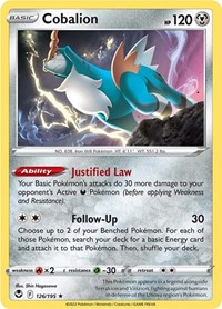 Cobalion 126/195 · Reverse Holo
