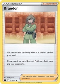 Brandon 151/195 Silver Tempest Reverse Holo Pokémon card