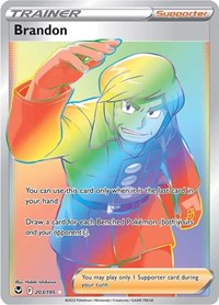 Brandon Secret 203/195 Silver Tempest Pokémon card