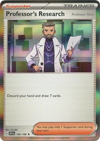 Professor's Research [Professor Turo] 190/198 Scarlet & Violet Base Set Reverse Holo Pokémon card