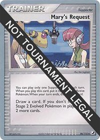 Mary's Request - 2006 (Miska Saari) 86/115 World Championship Decks Pokémon card