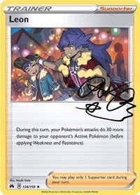 Leon 134/159 Crown Zenith Reverse Holo Pokémon card
